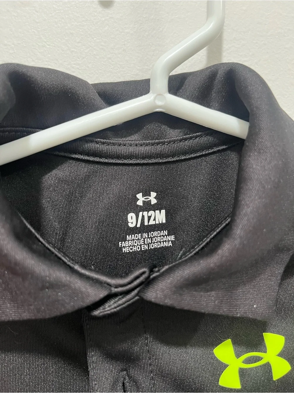 Under Armour Black Polo Bodysuit with Neon Green Logo